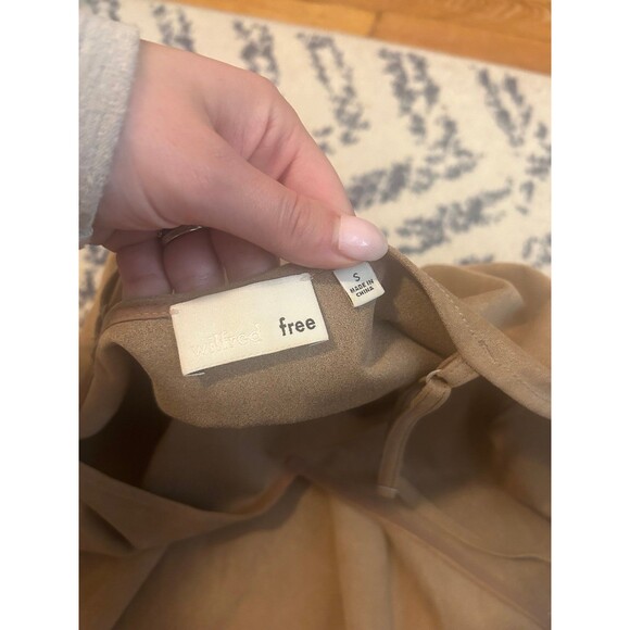 Aritzia Wilfred Free Nori Vegan Suede Tan Slip Dress Womens S Spaghetti Strap - Picture 5 of 5